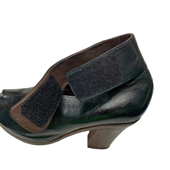 Coclico 24765 Black Leather Peep‎ Toe Ankle Wrap Heels - Picture 10 of 11